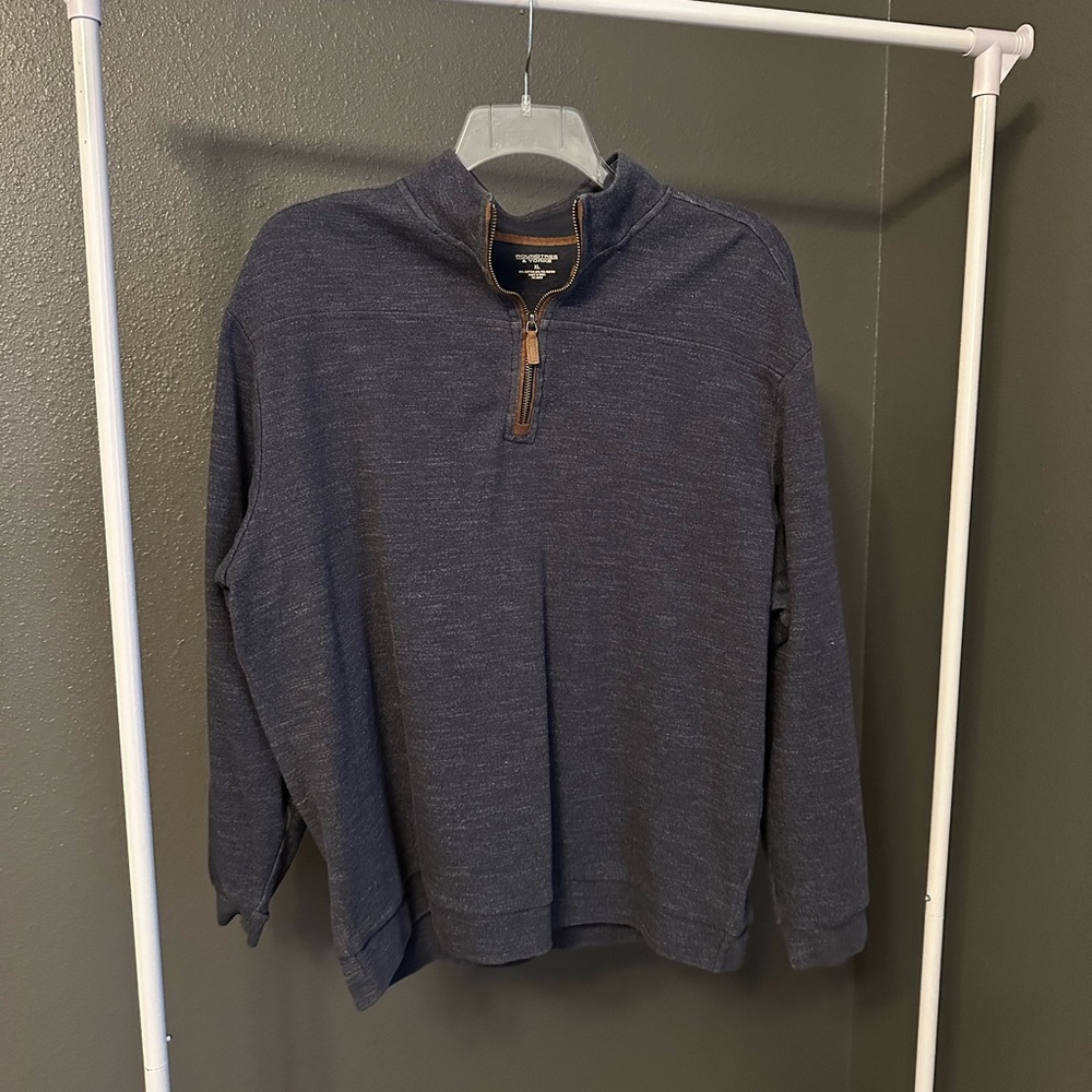 Roundtree & Yorke Men's Dark Blue 1/4 Zip Pullover